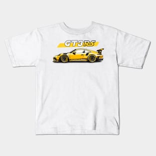 Porsche 911 992 gt3 rs victor art legendary yellow Kids T-Shirt